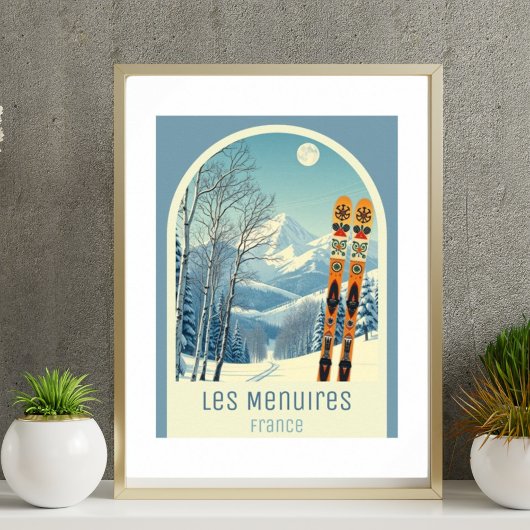 Les Menuires Skigebiet Poster