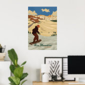 Les Menuires Snowboarden Reiseplakat Poster (Heimbüro)