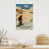 Les Menuires Snowboarden Reiseplakat Poster (Küche)