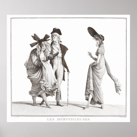 Les Merveilleuses Antique French Fashion Print Poster (Vorne)