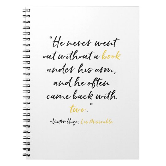 Les Miserables Buch-Zitat-Notizbuch Notizblock (Vorderseite)
