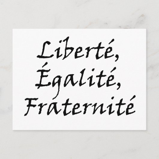 Les Misérables Liebe: Liberté, Égalité, Fraternité Postkarte (Vorderseite)