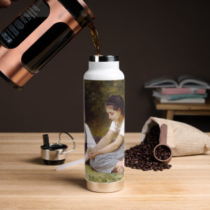 Les Noisettes: Junge Mädchen beim Sammeln von Hase Trinkflasche