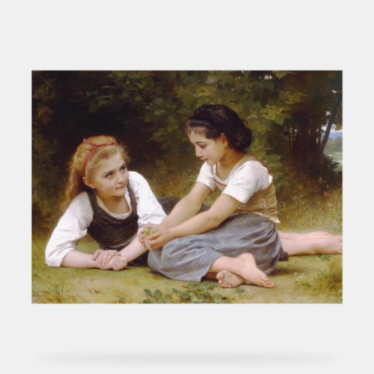 Les Noisettes: Junge Mädchen sammeln Haselnüsse Acrylschild (Vorderseite)