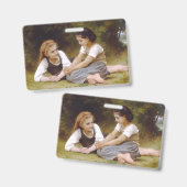 Les Noisettes: Junge Mädchen sammeln Haselnüsse Ausweis (Vorder- & Rückseite)