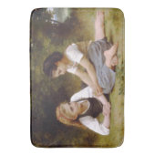 Les Noisettes: Junge Mädchen sammeln Haselnüsse Badematte (Vorderseite Vertikal)