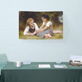 Les Noisettes: Junge Mädchen sammeln Haselnüsse Banner (Messe)