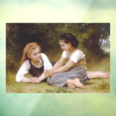 Les Noisettes: Junge Mädchen sammeln Haselnüsse Fensteraufkleber (Blatt 3)