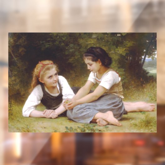 Les Noisettes: Junge Mädchen sammeln Haselnüsse Fensteraufkleber (Blatt 2)