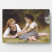 Les Noisettes: Junge Mädchen sammeln Haselnüsse Fotoplatte (Vorderseite)