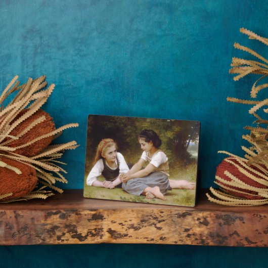 Les Noisettes: Junge Mädchen sammeln Haselnüsse Fotoplatte (Seite)