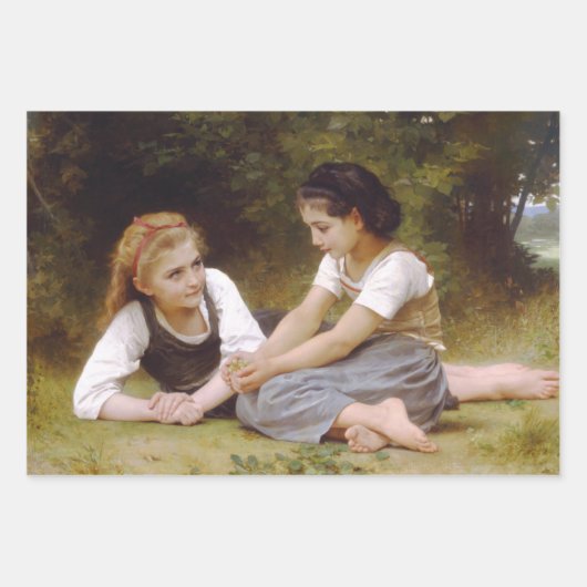 Les Noisettes: Junge Mädchen sammeln Haselnüsse Geschenkpapier Set (Vorderseite 2)