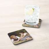 Les Noisettes: Junge Mädchen sammeln Haselnüsse Getränkeuntersetzer (Rechte Seite)