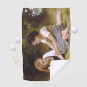 Les Noisettes: Junge Mädchen sammeln Haselnüsse Golfhandtuch (Insitu)