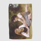 Les Noisettes: Junge Mädchen sammeln Haselnüsse Golfhandtuch (Vorderseite)