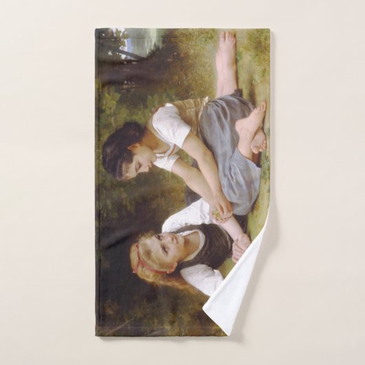 Les Noisettes: Junge Mädchen sammeln Haselnüsse Handtuch (Handtuch)