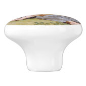 Les Noisettes: Junge Mädchen sammeln Haselnüsse Keramikknauf (Seitenansicht)