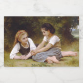 Les Noisettes: Junge Mädchen sammeln Haselnüsse Lebensmitteletikett (Einzelnes Label)