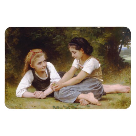 Les Noisettes: Junge Mädchen sammeln Haselnüsse Magnet (Horizontal)