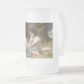 Les Noisettes: Junge Mädchen sammeln Haselnüsse Mattglas Bierglas (VorderseiteRechts)