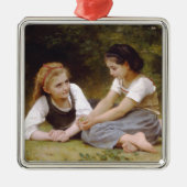 Les Noisettes: Junge Mädchen sammeln Haselnüsse Ornament Aus Metall (Vorne)