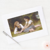 Les Noisettes: Junge Mädchen sammeln Haselnüsse Rechteckiger Aufkleber (Umschlag)