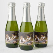 Les Noisettes: Junge Mädchen sammeln Haselnüsse Schaumweinetikett (Flaschen)