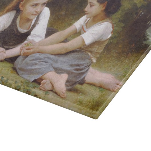 Les Noisettes: Junge Mädchen sammeln Haselnüsse Schneidebrett (Ecke)