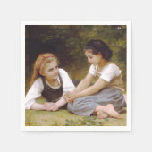 Les Noisettes: Junge Mädchen sammeln Haselnüsse Serviette (Vorderseite)