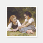 Les Noisettes: Junge Mädchen sammeln Haselnüsse Serviette (Vorderseite)