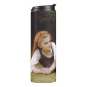 Les Noisettes: Junge Mädchen sammeln Haselnüsse Thermosbecher (Nach links gedreht)