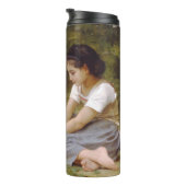 Les Noisettes: Junge Mädchen sammeln Haselnüsse Thermosbecher (Nach rechts gedreht)