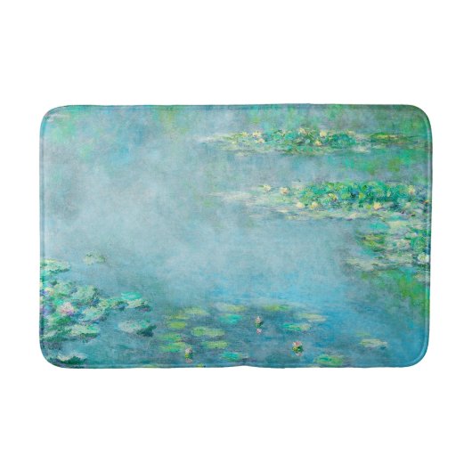 Les Nympheas Water Lilies Light Blue Fine Art Art Badematte (Vorderseite)