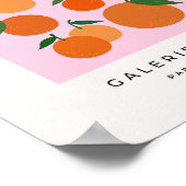Les Orange 01 Retro Fruit Rosa und Orange Poster (Ecke)