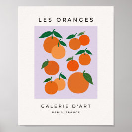 Les Orange 02 Lila Retro Fruit Lilac Poster