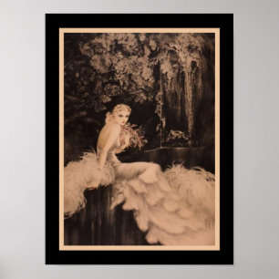 "Les Orchidees et Dame aux Lis" (1 von 2) Art Deco Poster