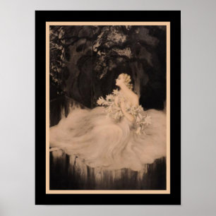 "Les Orchidees et Dame aux Lis" (2 von 2) Art Deco Poster