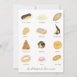 Les Pâtisserie Françaises Aquarell Dankeskarte