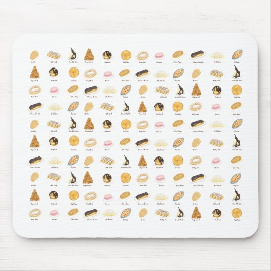 Les Pâtisserie Françaises Aquarell Mousepad (Vorne)