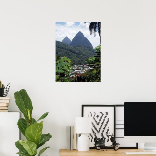 Les Pitons, St Lucia Poster (Heimbüro)