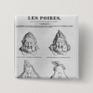 Les Poires, Karikatur von König Louis-Philippe Button