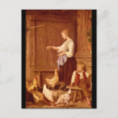 Les Poules', Albert Anker_Groups und Figures Postkarte (Vorderseite)