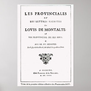 Les Provinciales durch Blaise Pascal Poster