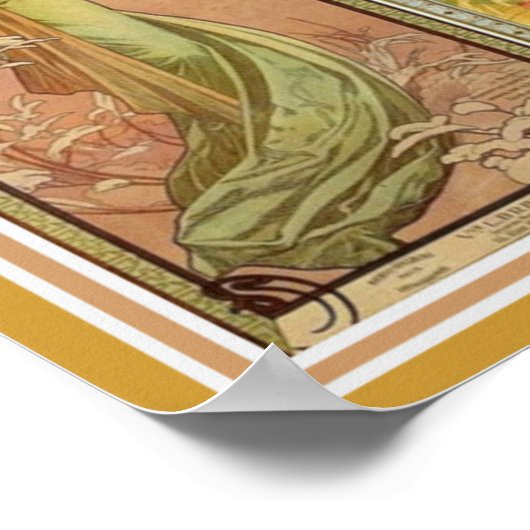 Les Quatre Saisons Mucha Wall Art Poster (Ecke)