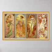 Les Quatre Saisons Mucha Wall Art Poster (Vorne)