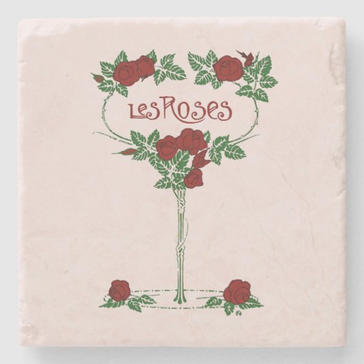 Les Rose Steinuntersetzer (Vorderseite)