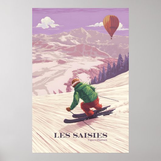 Les Saisies Frankreich Skigebiet Poster (Vorne)
