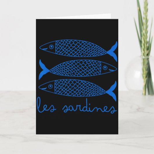 Les Sardines Dosenfisch Retro-Grafik für Männer Fr Karte (Vorderseite)