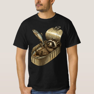 Les Sardines Waschbär   Lustiger Dosenfisch-Waschb T-Shirt