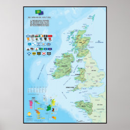 Les sechs nationen celtiques : carte en breton poster